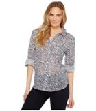 Dylan By True Grit - Gauzy Cotton Zebra Vintage Roll Sleeve Shirt