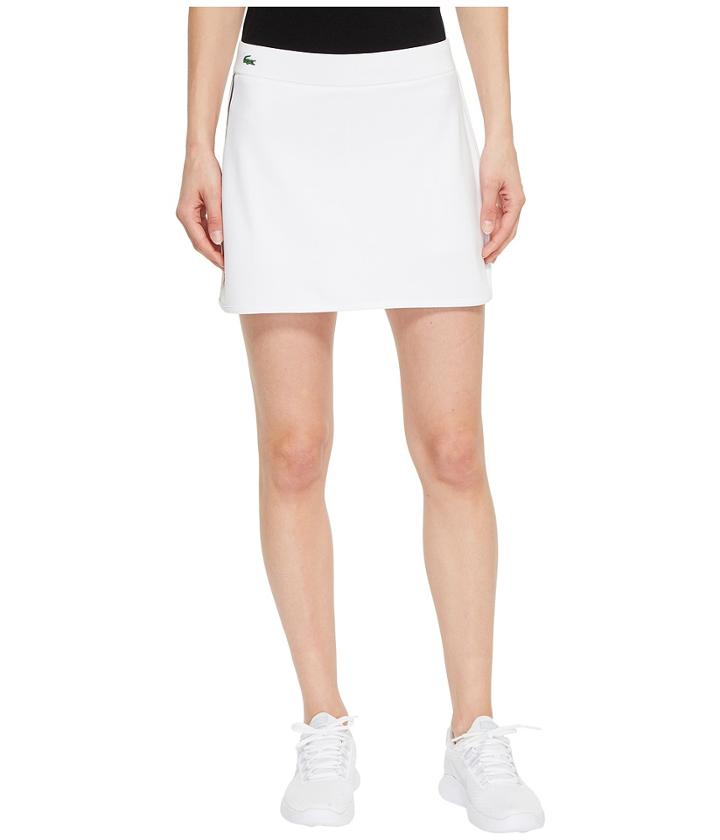 Lacoste - Technical Jersey Drawstring Skirt With Side Stripe
