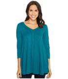 Mod-o-doc - Slub Jersey 3/4 Sleeve Swingy Tunic Dress