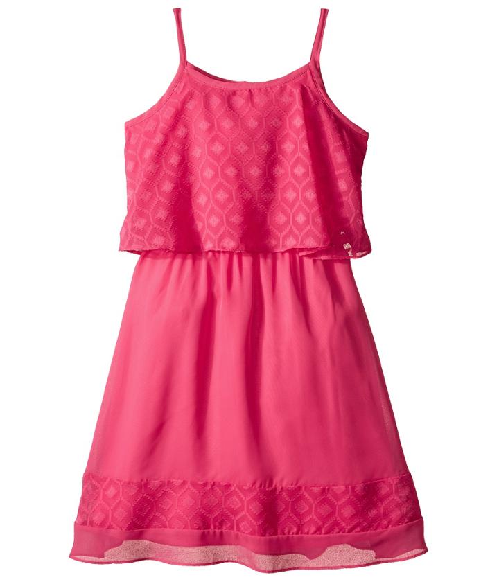 Us Angels - Textured Chiffon Cami Popover W/ Full Banded Skirt