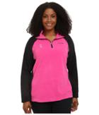 Columbia - Plus Size Tested Tough In Pink Fleece Half Zip