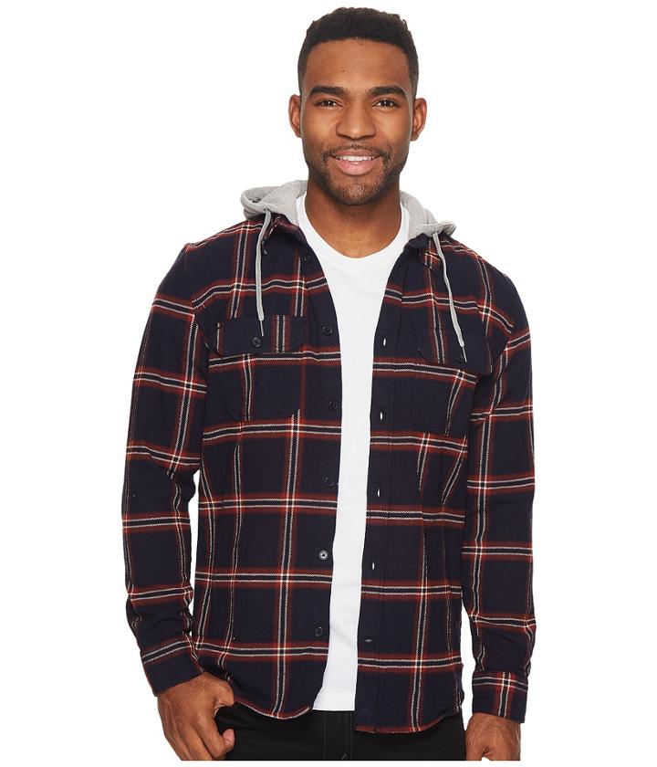 Dc - Runnel Long Sleeve Hooded Flannel Top