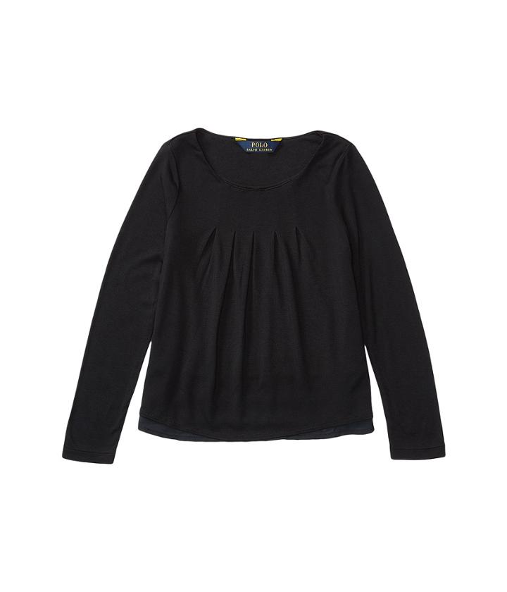 Polo Ralph Lauren Kids - Rayon Jersey Knit Woven To Woven Top