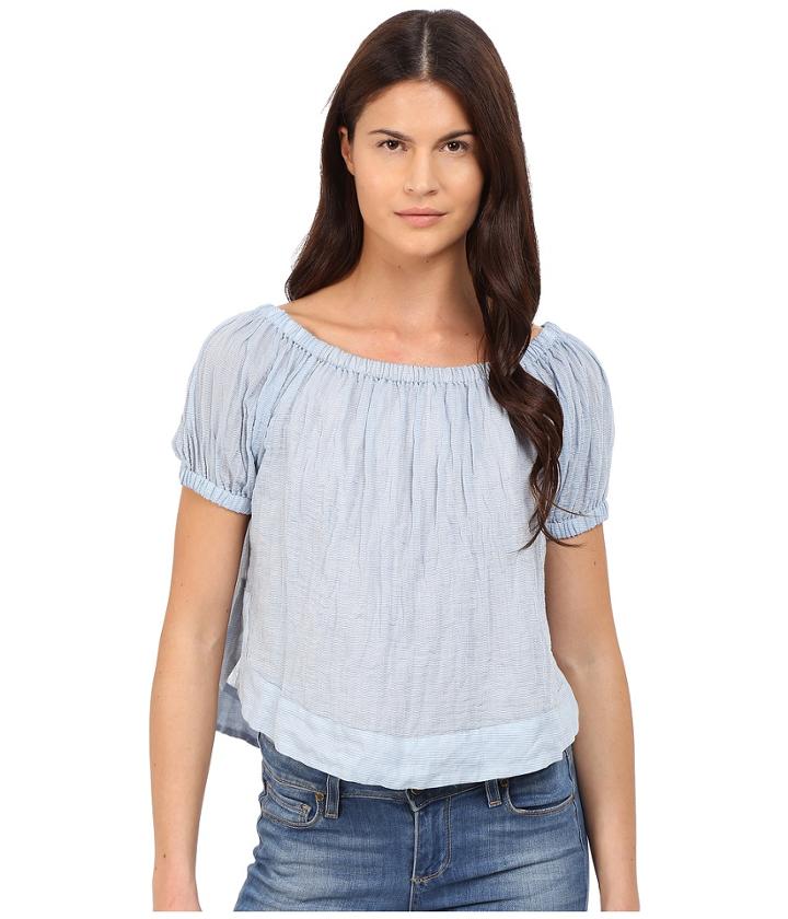 See By Chloe - Striped Cotton Voile Off The Shoulder Blouse