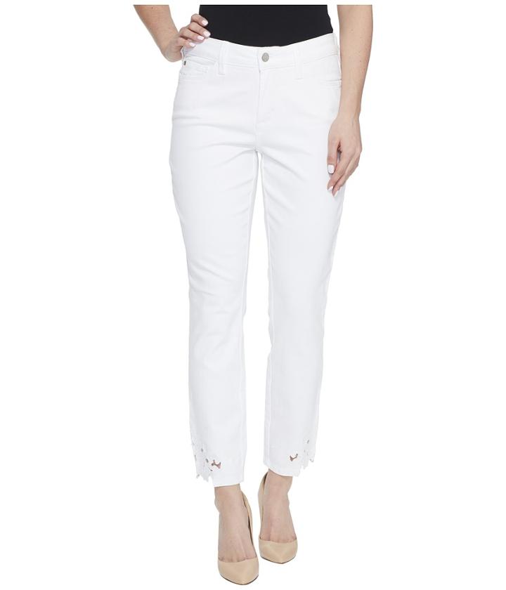 Nydj - Alina Ankle W/ Applique In Optic White