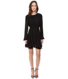 Just Cavalli - Pieced Eagle Detail Long Sleeve Solid Dress