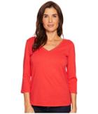 Tribal - Solid Jersey Slub 3/4 Sleeve Beaded Top