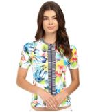 Tommy Bahama - Fleur De Lite Short-sleeve Full-zip Rash Guard