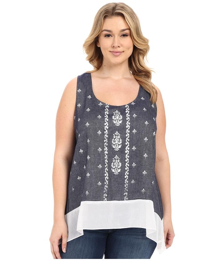 Karen Kane Plus - Plus Size Sheer Hem Tank Top
