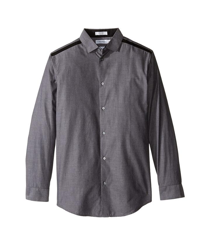 Calvin Klein Kids - Long Sleeve Crows Foot Pieced Shirt