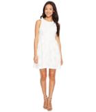Tahari By Asl Petite - Petite Leather And Lace Textured A-line Dress