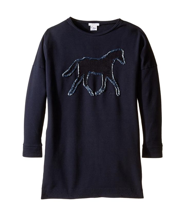 Chloe Kids - Soft Dress W/ Chic Horse Denim Patch