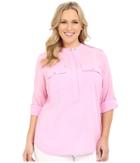 Michael Michael Kors - Plus Size Long Sleeve Top/collarless