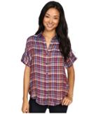 Lucky Brand - Short Sleeve Plaid Top