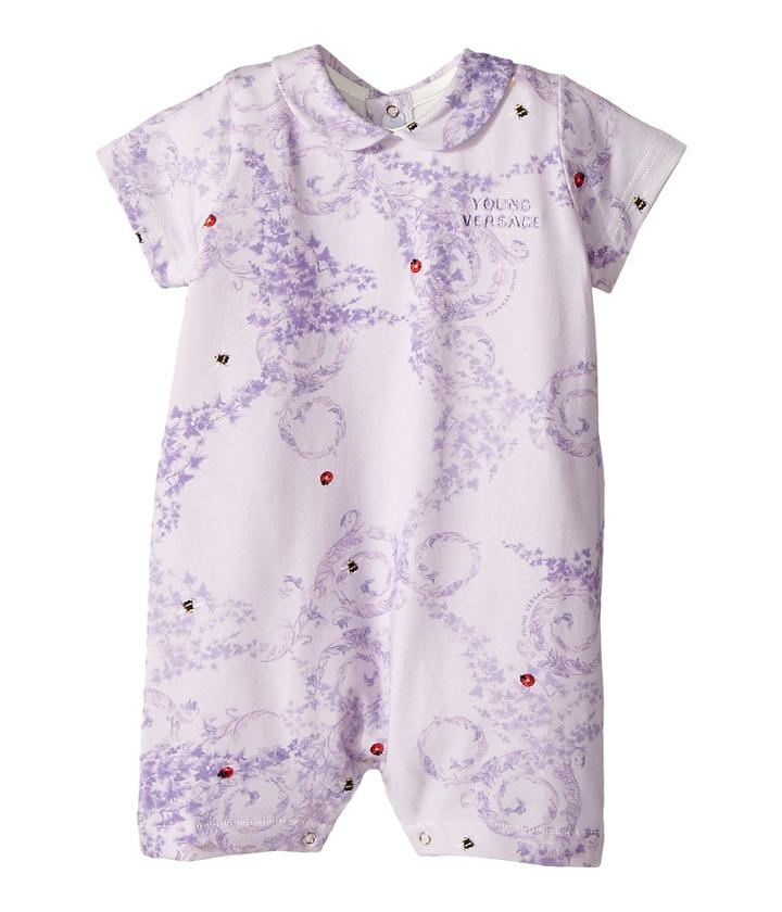Versace Kids - Barocco Lady Bug Print Collar Romper