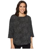 Vince Camuto - Elbow Sleeve Textured Dashes Center Front Seam Blouse