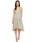 Dylan By True Grit - Luxe Linen Tank Dress W/ Pockets And Rib Knit