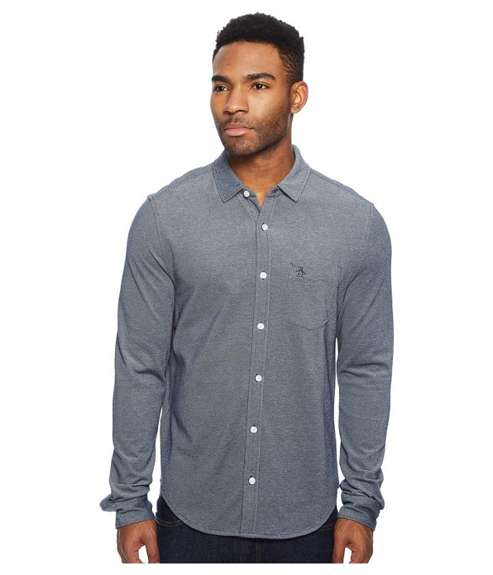 Original Penguin - Long Sleeve Knitted Oxford