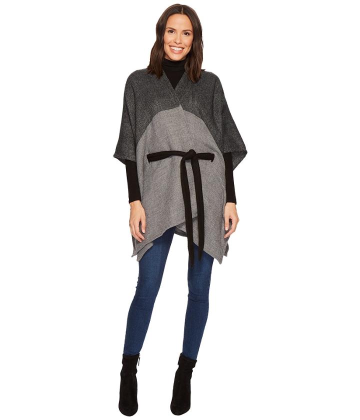 Collection Xiix - Marled Color Block Belted Ruana