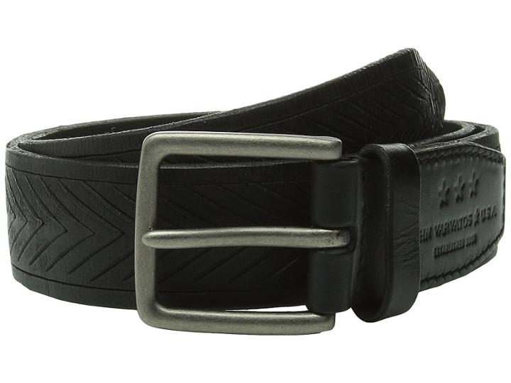John Varvatos - 38mm Chevron Embossed Leather Belt