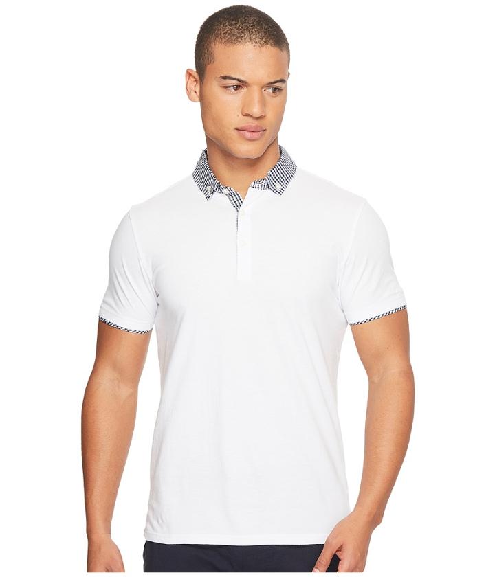 Ben Sherman - Short Sleeve Gingham Woven Collar Polo