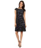Nue By Shani - Fit Flare Laser Cutting Dress W/ Side Neckline