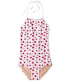 Toobydoo - Red Poppy Flower One-piece Bathing Suit With Adjustable Neck Tie