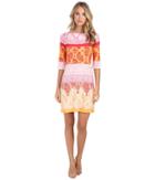 Donna Morgan - 3/4 Sleeve Lace Print Jersey Shift