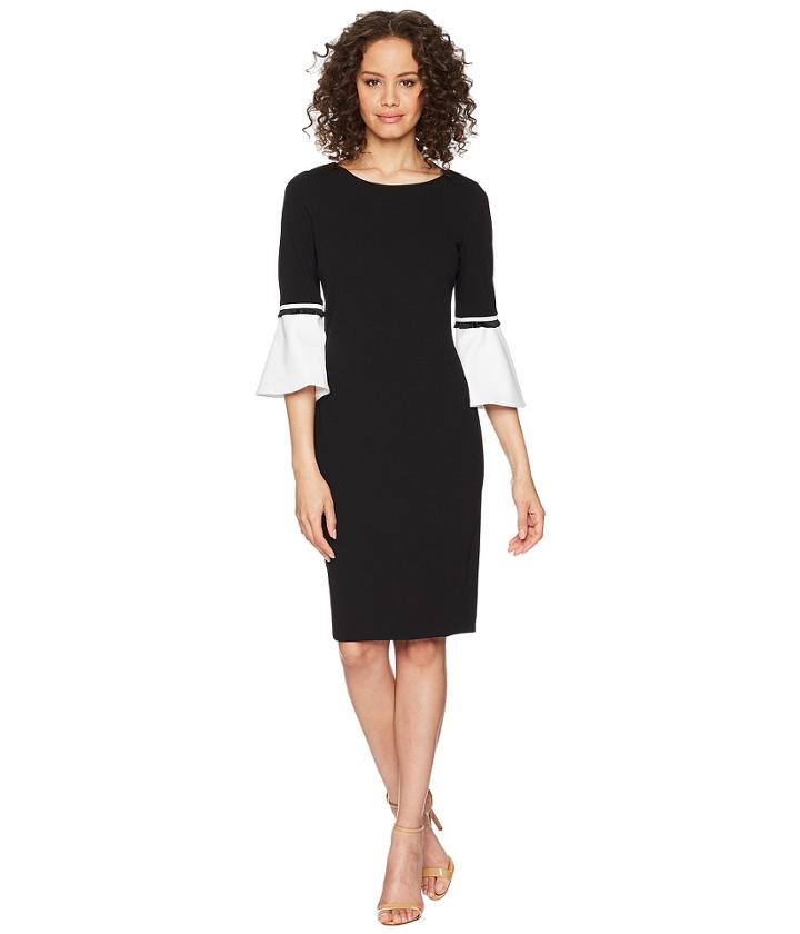 Calvin Klein - Color Block Cuff Bell Sleeve Dress Cd8c14lq