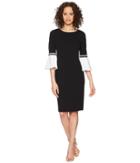 Calvin Klein - Color Block Cuff Bell Sleeve Dress Cd8c14lq