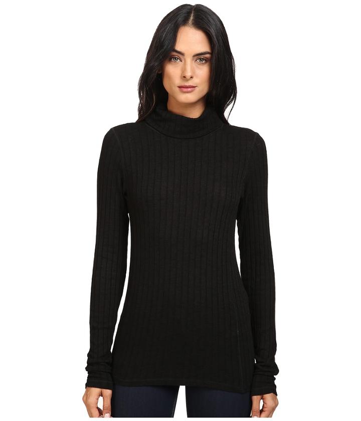 Michael Stars - Jasper Poor Boy Rib Long Sleeve Turtleneck W/ Sleeve Shirring