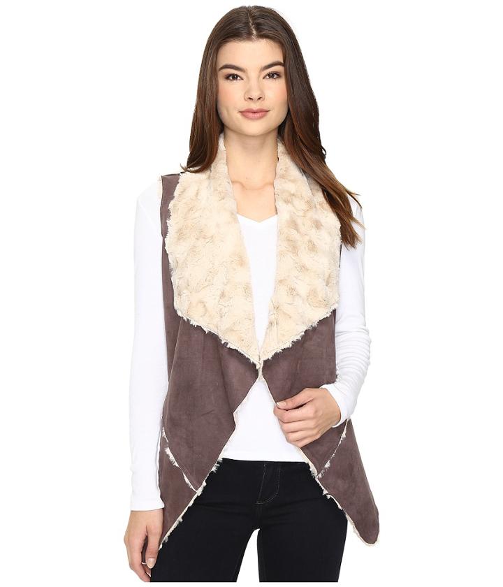 Brigitte Bailey - Rowena Faux Suede Fuzzy Vest
