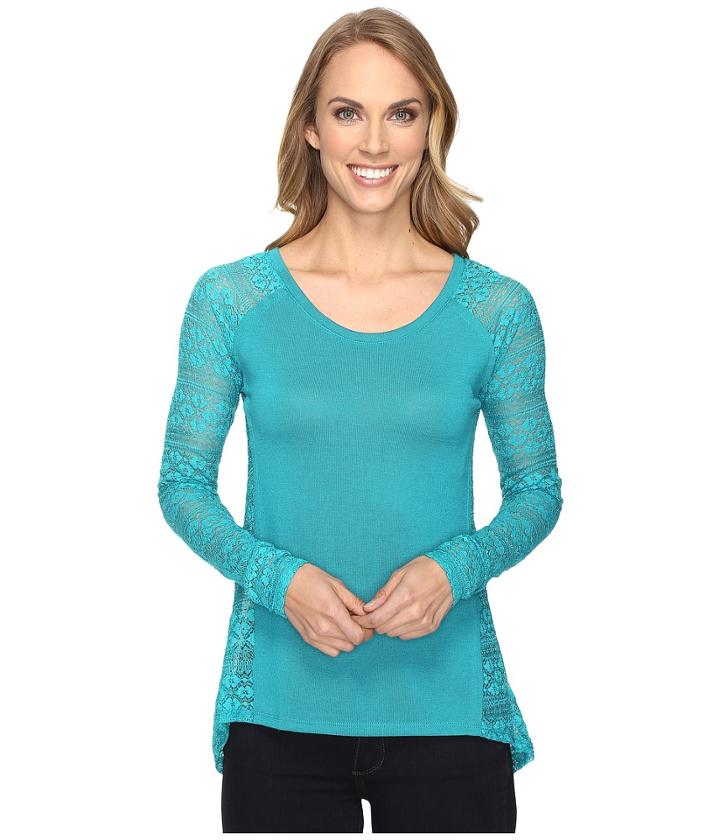Roper - 0610 Sweater Jersey Laced Pieced Top