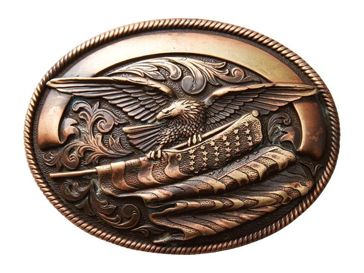 M&amp;f Western - Oval Eagle Flag Buckle