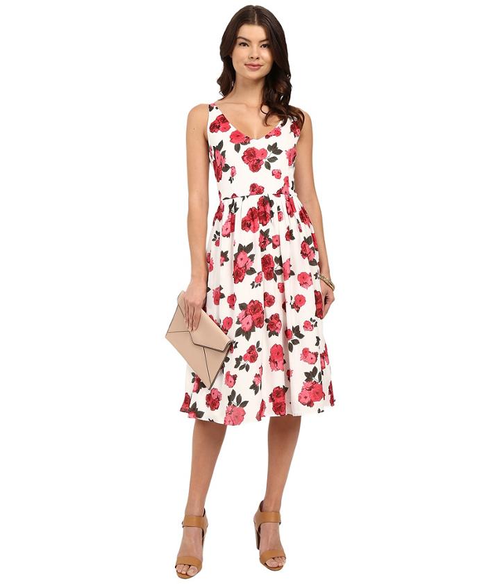 Bb Dakota - Claudia Summer Rose Printed Reverse Crepon Midi Dress