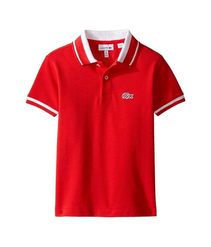 Lacoste Kids - Short Sleeve Candy Stripe Croc Polo