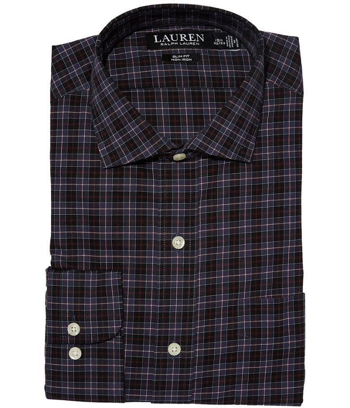 Lauren Ralph Lauren - Non-iron Stretch Poplin Slim Fit Spread Collar Dress Shirt