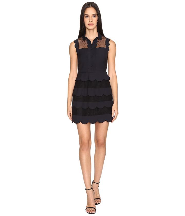 Red Valentino - Cady Tech And Soft Point D'esprit Dress