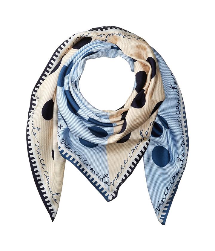 Vince Camuto - Polka Dot Contrast Silk Square Scarf