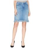 Nydj - Five-pocket Skirt W/ Long Fray In Capitola