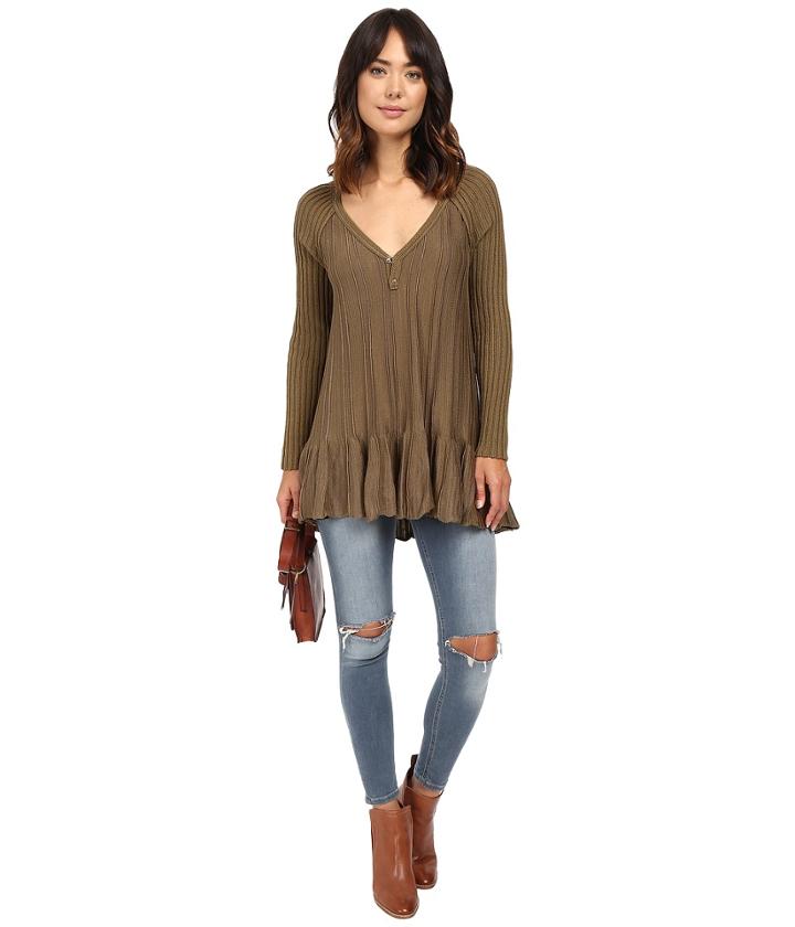 Free People - Ribs And Ruffles Sweater