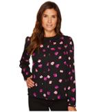 Cece - Long Sleeve Beautiful Petals Peter Pan Blouse