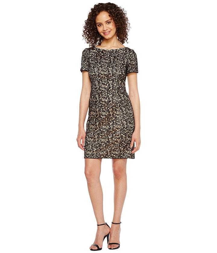 Aidan Mattox - Short Sleeve Fitted Cocktail Dress