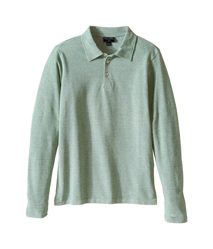 Oscar De La Renta Childrenswear - Heathered Long Sleeve Polo