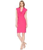 Adrianna Papell - Matte Jersey Cowl Neck Drape Dress