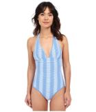 Shoshanna - Ombre Textured Stripe Halter One-piece