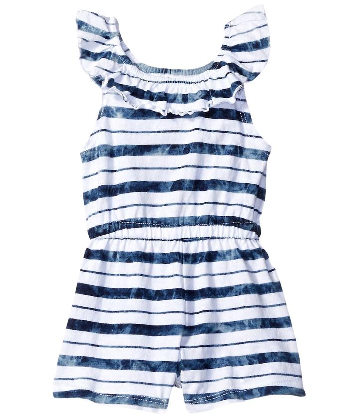 Splendid Littles - Indigo Striped Tie-dye Peasant Romper