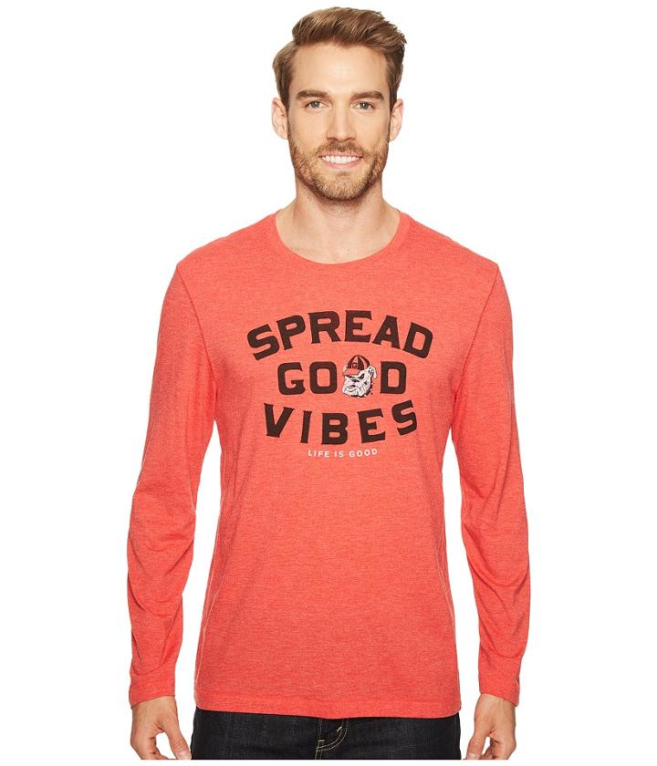 Life Is Good - Georgia Bulldogs Good Vibes Long Sleeve Cool Tee