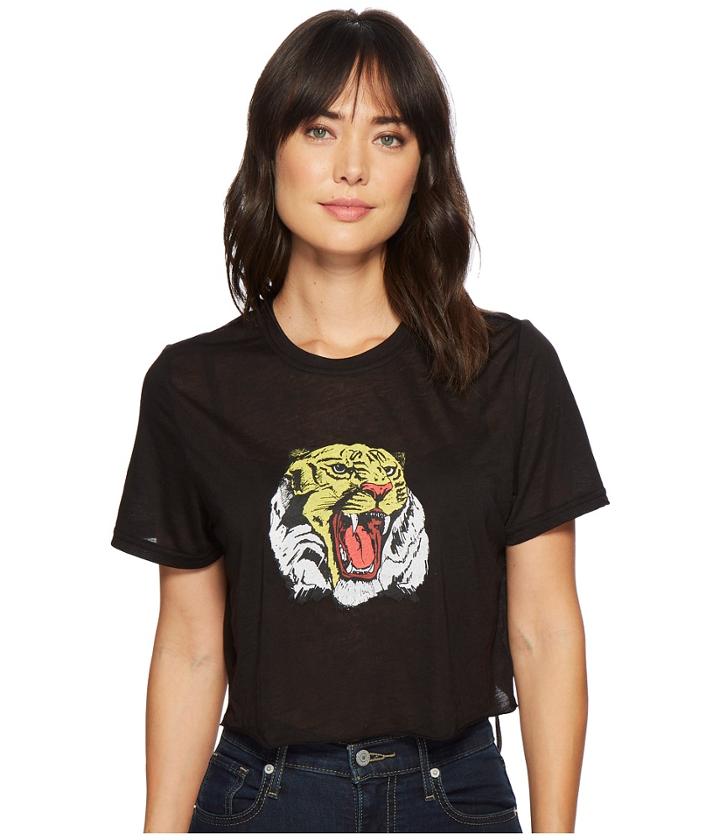 Hudson - Cropped Short Sleeve Basic Tee In Worn Black