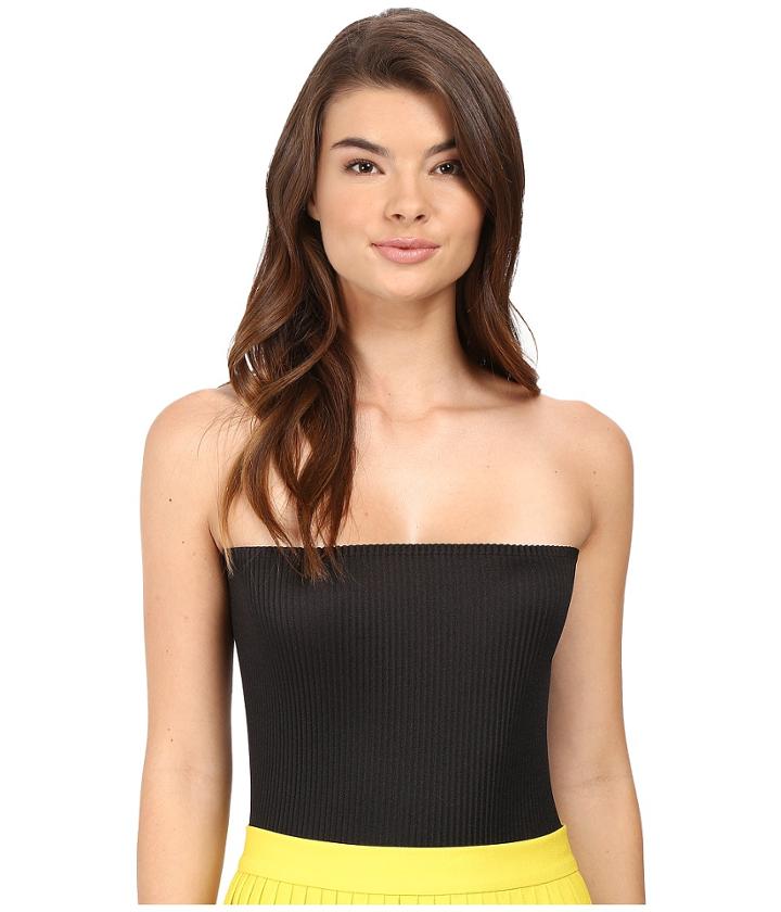 Kitty Joseph - Black Crepe Crystal Pleating Long Tube Top